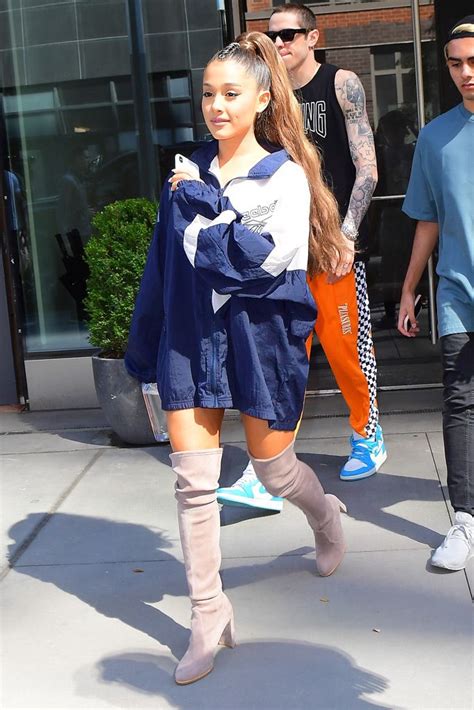 ariana grande oversized hoodie and boots